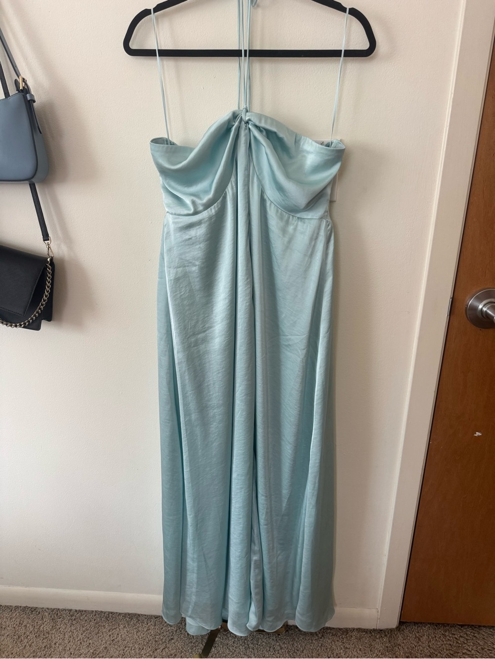 A&F XL Light Aqua Twist Front Flowy Maxi Dress